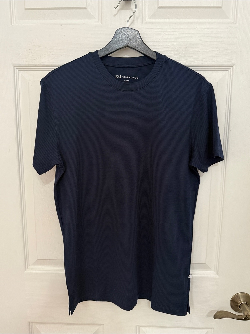 7 Diamonds Men’s Dark Navy striped Short Sleeve Crew Tee